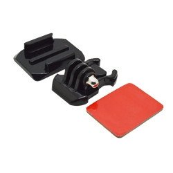 Accesorio soporte adhesivo curvo 3m para casco phoenix para fijar camaras sport & gopro hero 4 - 3+ - 3 - 2 - 1 de color negro h