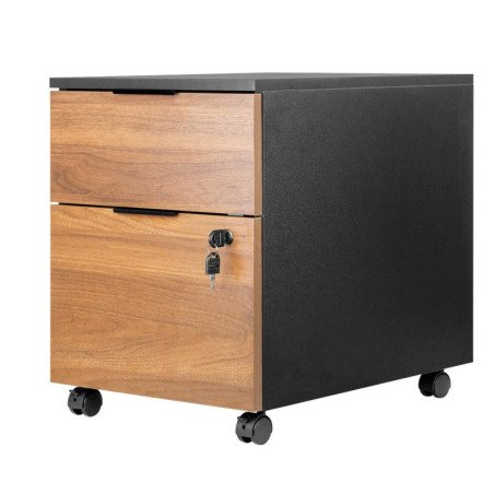 Cajonera phoenix artisan combinacion negro y madera nogal