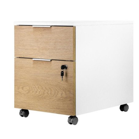Cajonera phoenix artisan combinacion blanca y madera natural
