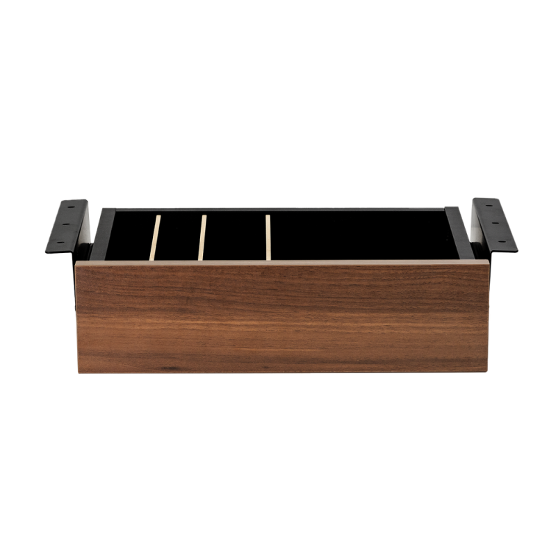 Cajon phoenix para escritorio artisan combinacion negro y madera nogal