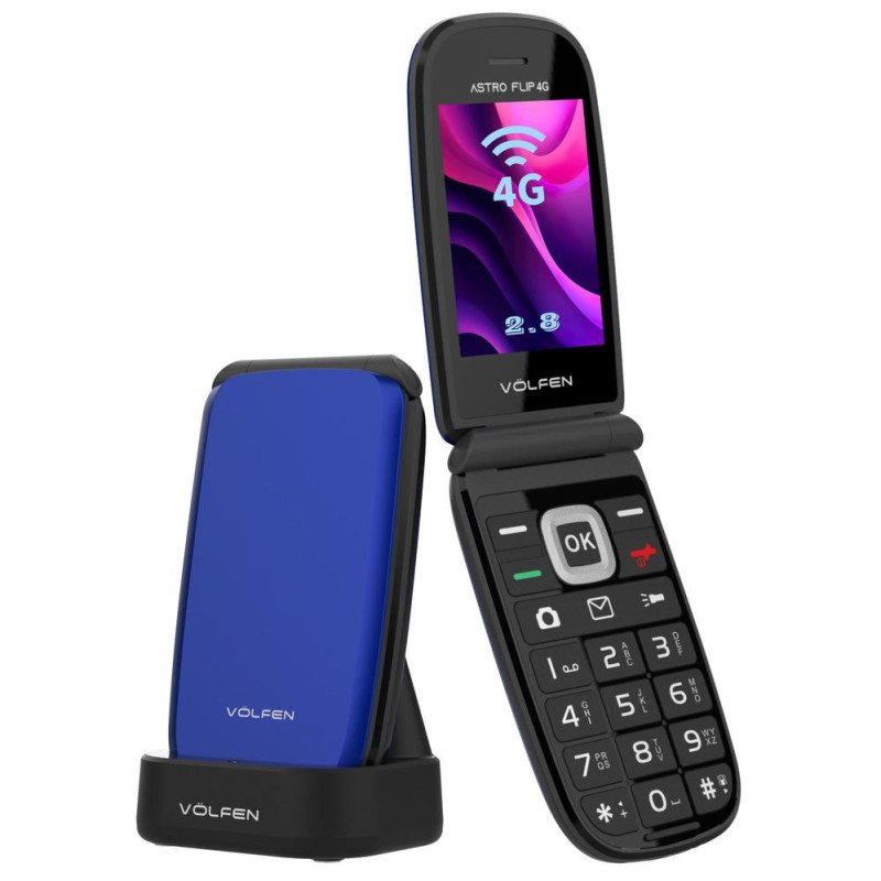Telefono movil volfen astro flip 4g azul