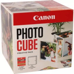 Papel canon pp - 201 5x5 pulgadas (40 hojas) + marco fotos xlboom acrilico 13x13cm + photo cube white - creative pack last - ora