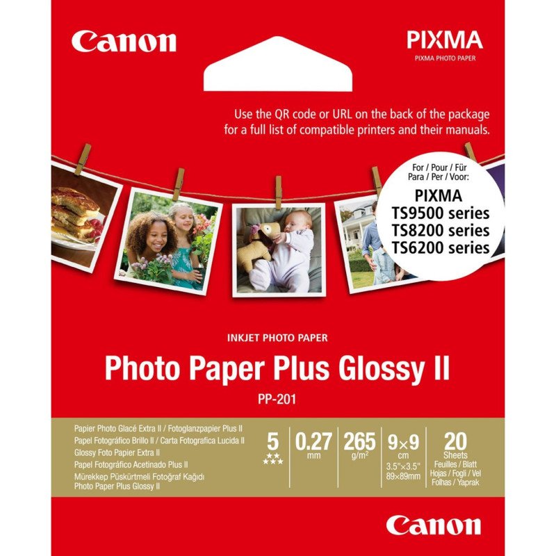 Papel canon foto pp - 201 2311b070 9x9 - 20 hojas