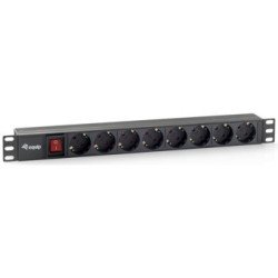 Regleta equip rack 19 pulgadas 1u 8 tomas 3500w interruptor 1.8m