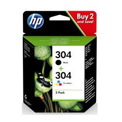 Pack 2 cartucho tinta hp 304 negro y color 3720 - 3721 - 3722 - 3750 - 5030