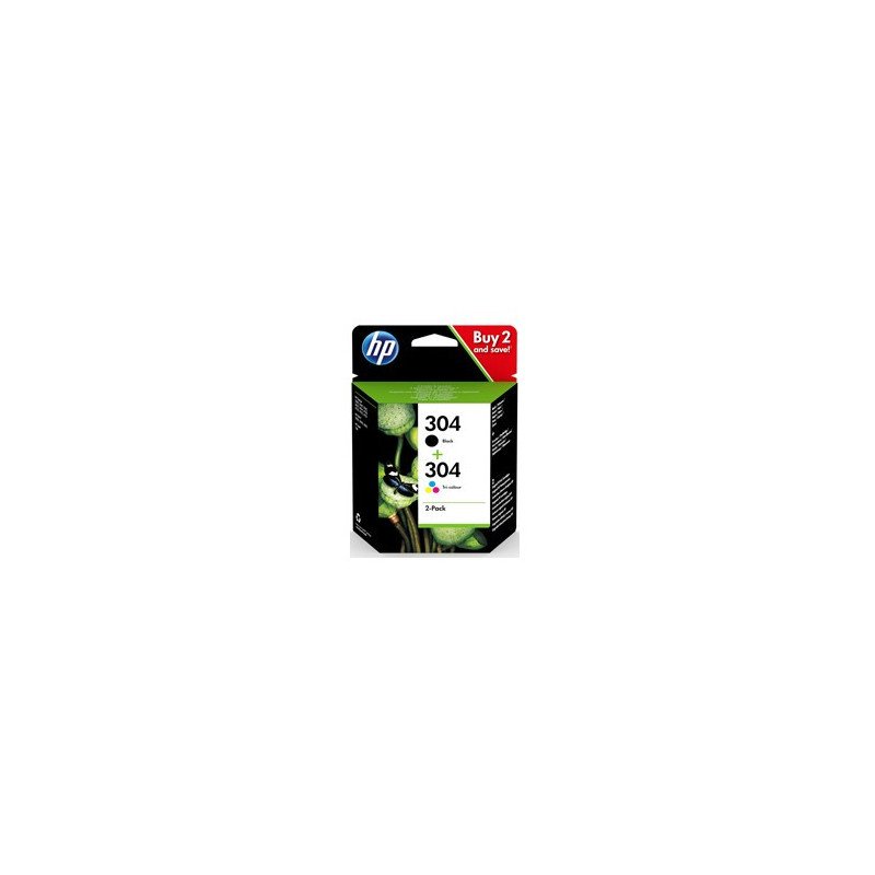 Pack 2 cartucho tinta hp 304 negro y color 3720 - 3721 - 3722 - 3750 - 5030