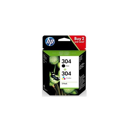 Pack 2 cartucho tinta hp 304 negro y color 3720 - 3721 - 3722 - 3750 - 5030