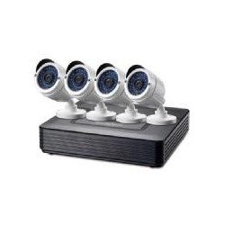 Kit videovigilancia 720p cctv level one 4 canales 4 camaras int - ext + grabador cables iluminacion led (sin hd)