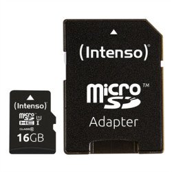 Tarjeta memoria micro sd intenso 16gb uhs - i cl10 + adaptador sd