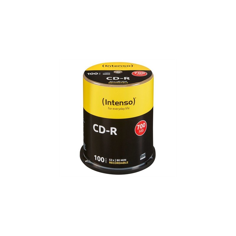 Tarrina de cd - r virgenes intenso 700mb - 80 min tubo 100 unidades