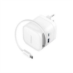 Cargador de pared intenso 65w gan w65acic retractil blanco
