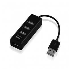 Hub usb ewent 4 puertos - usb 2.0 - negro