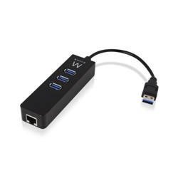 Hub usb ewent 3 puertos + 1 puerto gigabit lan - usb 3.1 gen 1
