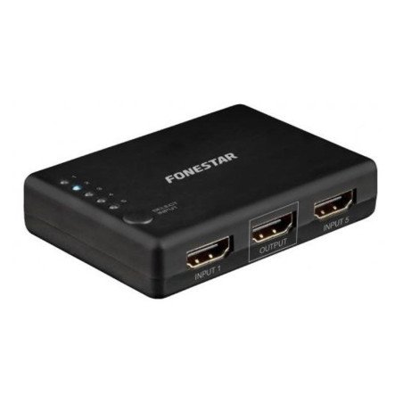 Switch hdmi 5*1 fonestar fo - 22sw51 - 5 entradas - 1 salida - resolucion uhd 4k 60hz - boton selector - mando a distancia - plu