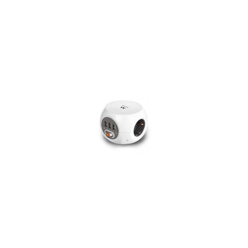 Regleta cubica ewent ew3939 3 tomas shucko - 3 puertos usb - 1.5m
