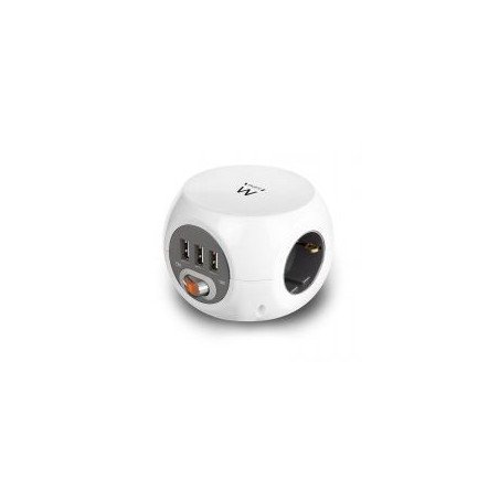 Regleta cubica ewent ew3939 3 tomas shucko - 3 puertos usb - 1.5m