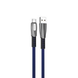 Cable qcharx florence usb a tipo c 3a - 1 m - zinc azul cordon plano premium