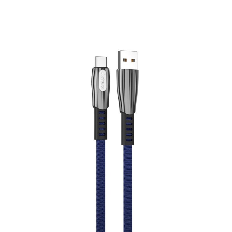 Cable qcharx florence usb a tipo c 3a - 1 m - zinc azul cordon plano premium