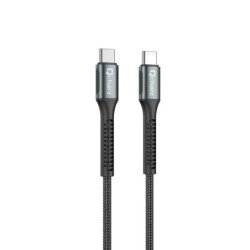 Cable qcharx prague tipo c a tipo c 3a 100w - 1 m - aleacion de aluminio negro cable trenzado suave