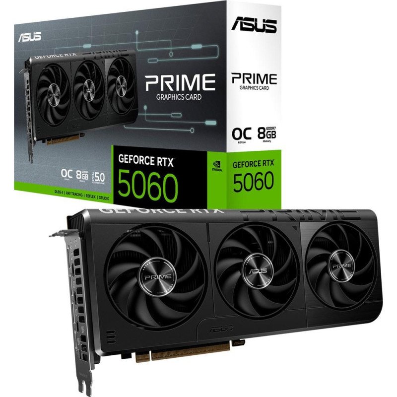 Tarjeta grafica asus prime rtx 5060 8gb gddr7 - 3x dp - 1x hdmi pci express 5.0