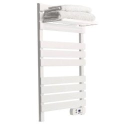 Yoevu - kit radiador toallero 500 | 1500 w mas repisa extra con ganchos - color blanco
