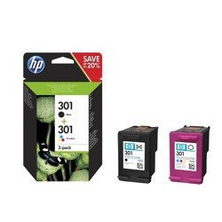 Multipack hp n9j72ae no301 negro y tricolor