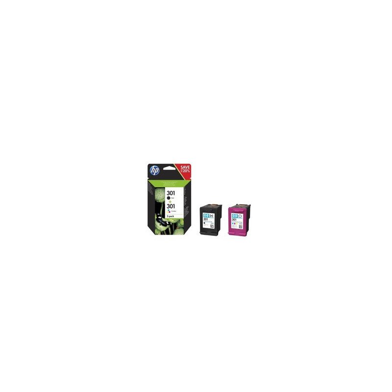 Multipack hp n9j72ae no301 negro y tricolor