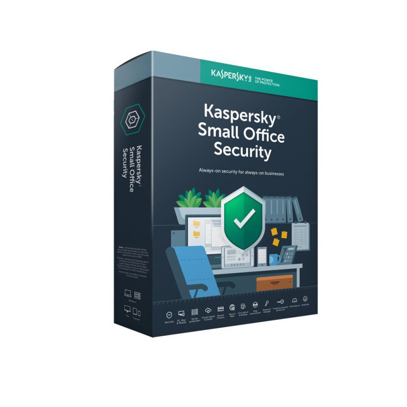 Antivirus kaspersky small office servidor + 10 usuarios 1 ano en caja