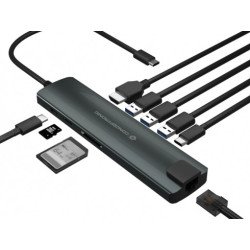 Adaptador conceptronic usb tipo c 9 en 1 hdmi - usb - c - pd - usb 3.0 - sd - micro sd - rj45