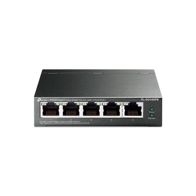 Switch 5 puertos tp - link tl - sg105pe easy smart 10 - 100 - 1000 4 puertos poe