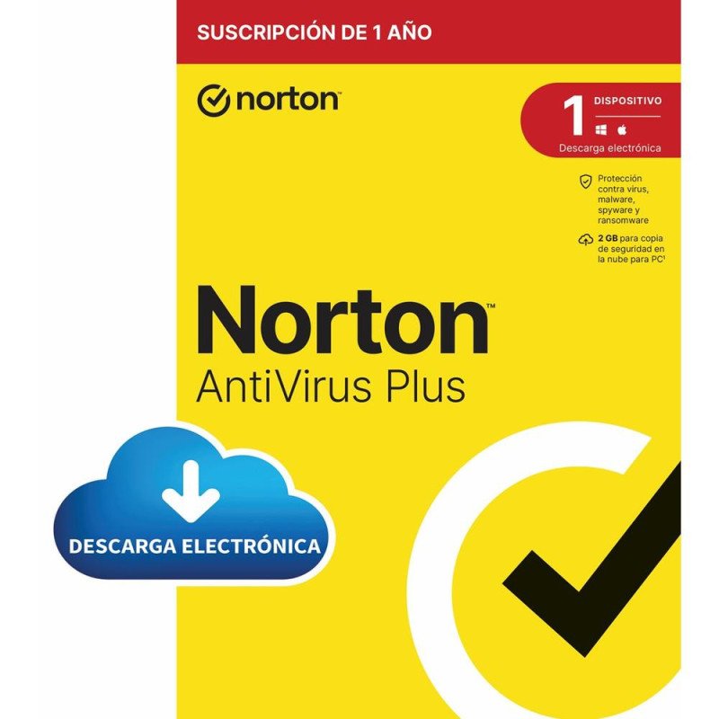 Antivirus norton antivirus plus 2gb espanol 1 usuario 1 dispositivo 1 ano esd electronica