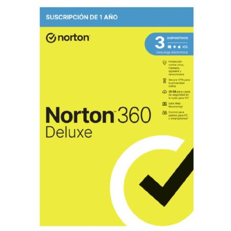 Antivirus norton deluxe 25gb espanol 1 usuario 3 dispositivos 1 ano esd electronica