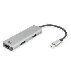 Adaptador act connectivity usb - c a 2 hdmi 4k - usb a