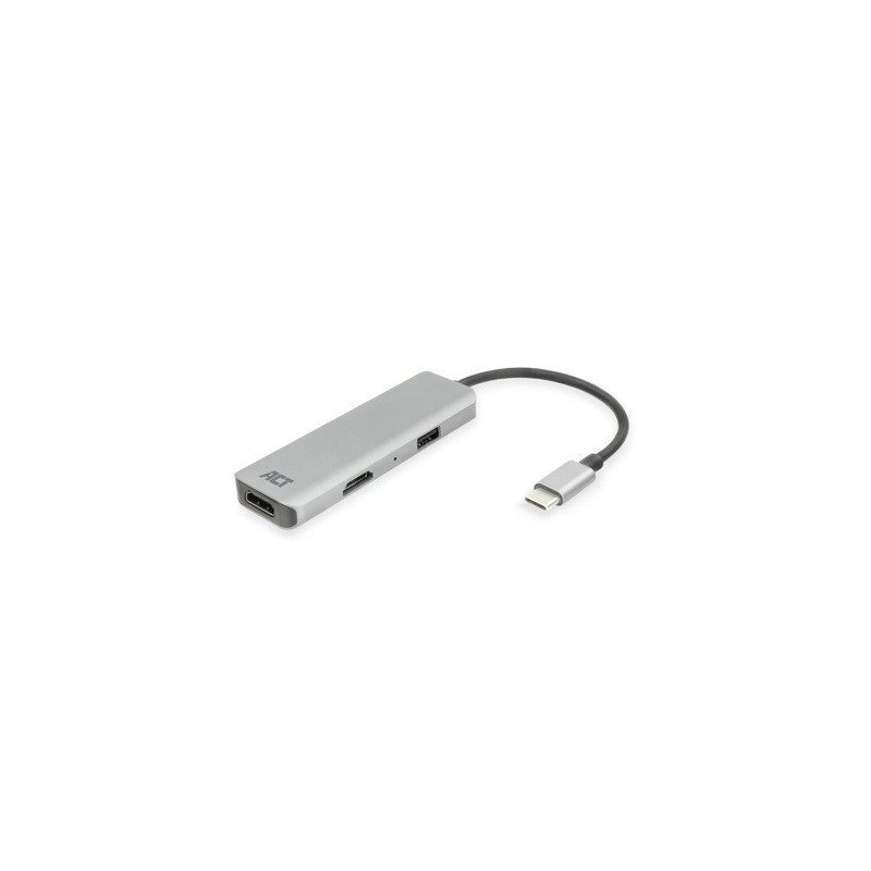 Adaptador act connectivity usb - c a 2 hdmi 4k - usb a