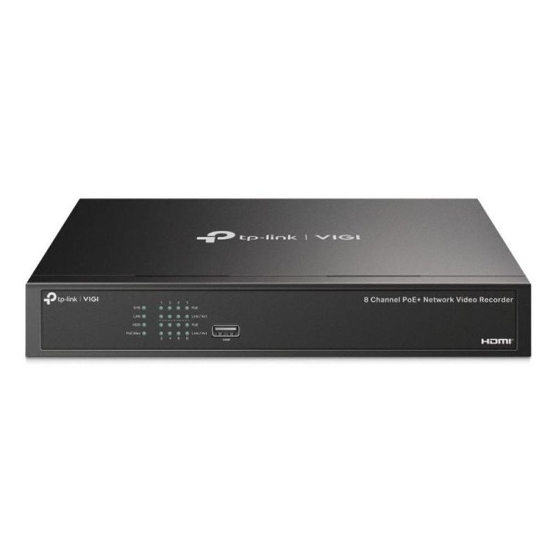 Videograbador seguridad tp - link vigi nvr1008h - op 8 canales 16mp 8xrj45 poe+ 53w hdmi 4k h.265+ sata 2xusb
