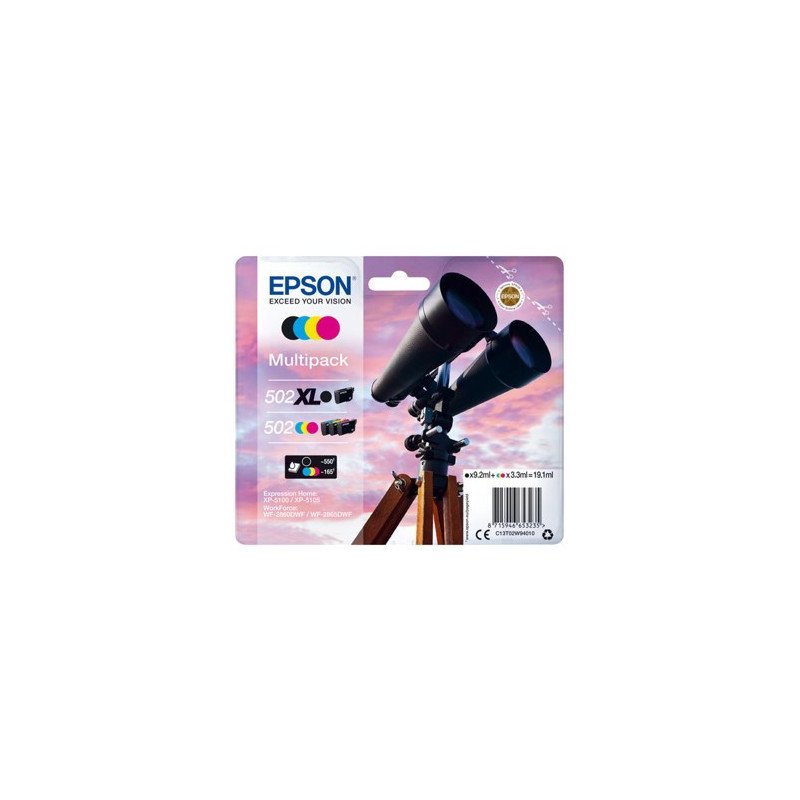 Multipack tinta epson 502xl negro + 502 cian magenta amarillo
