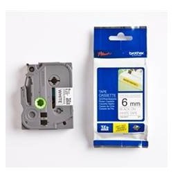 Cinta super adhesiva brother tzes211 6mm x 8m blanco - negro