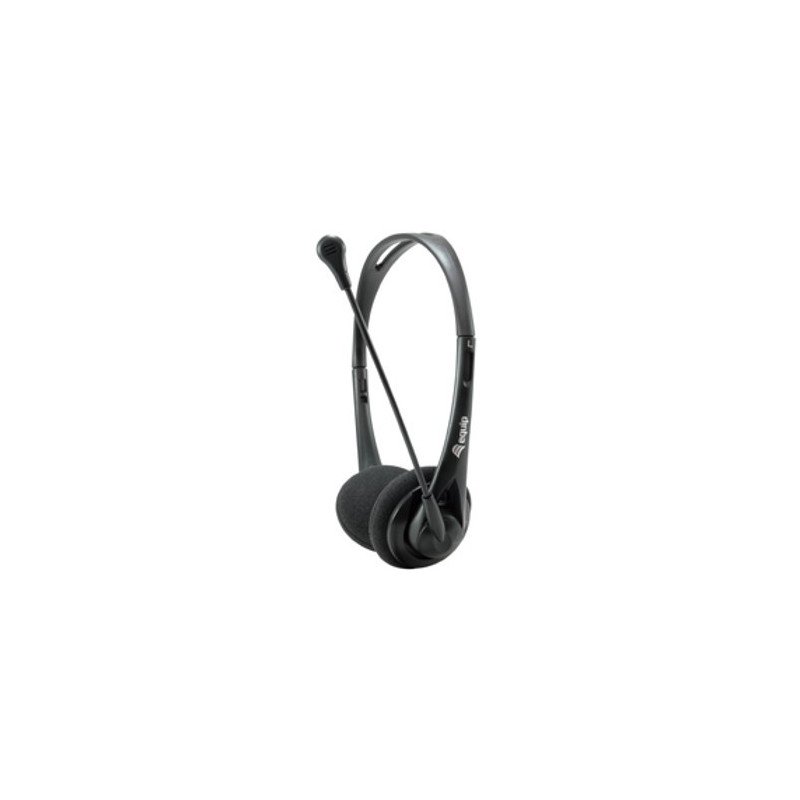 Auricular equip life microfono jack 3.5mm ( incluye adaptador 1 a 2 jacks ) negro