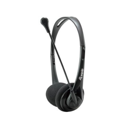 Auricular equip life microfono jack 3.5mm ( incluye adaptador 1 a 2 jacks ) negro