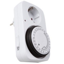 Programador silver electronic analogico - 24 horas - 3600w - 250v - 16a - 50hz - ip 20 - ajustable 15 minutos - 24h negro