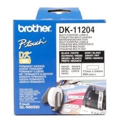Etiquetas papel precortada brother dk11204 17 x 54 mm multiproposito 400 etiquetas