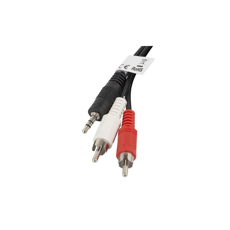 Cable estereo lanberg mini jack 3.5mm - 2x rca macho 2m