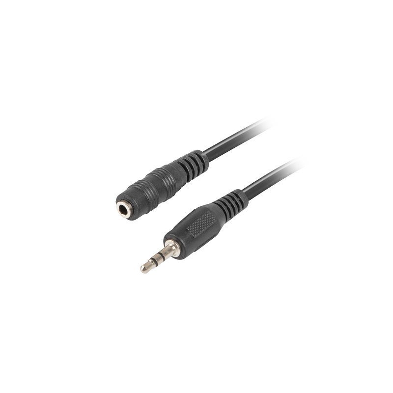 Cable estereo lanberg jack 3.5 mm macho - jack 3.5mm hembra 5m negro