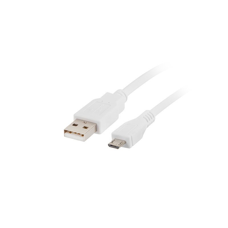 Cable usb lanberg 2.0 macho - micro usb macho 1.8m blanco