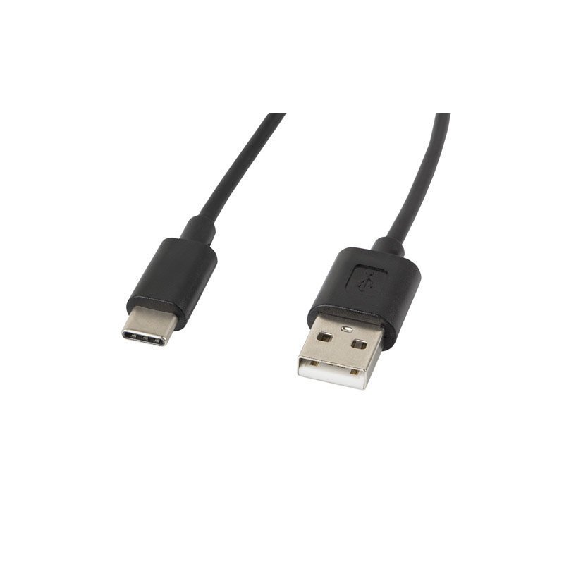 Cable usb lanberg 2.0 macho - usb tipo c macho 1.8m negro