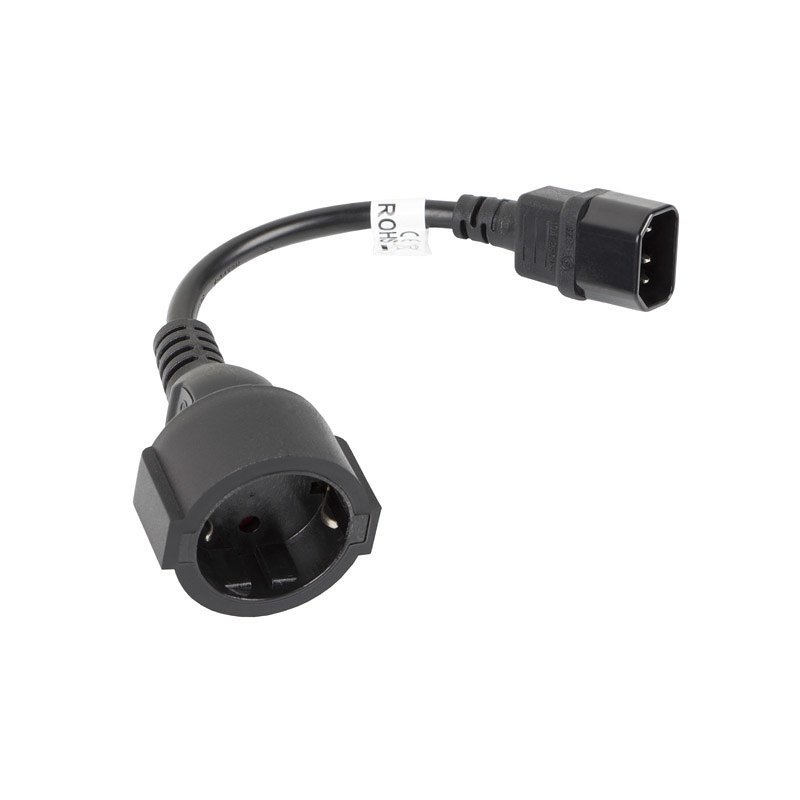 Cable lanberg adaptador iec 320 c14 - schuko cee7 hembra 20cm