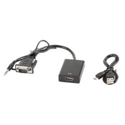 Adaptador lanberg vga macho+audio 3.5mm jack - hdmi hembra