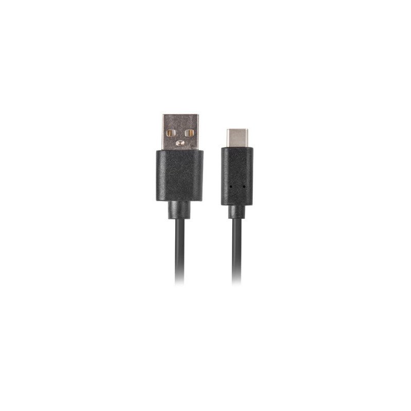 Cable usb lanberg 2.0 macho - usb tipo c macho quick charge 3.0 0.5m negro