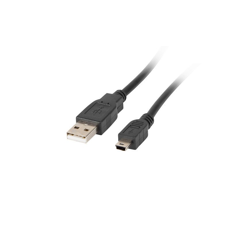 Cable usb lanberg 2.0 macho - mini usb macho 1.8m negro