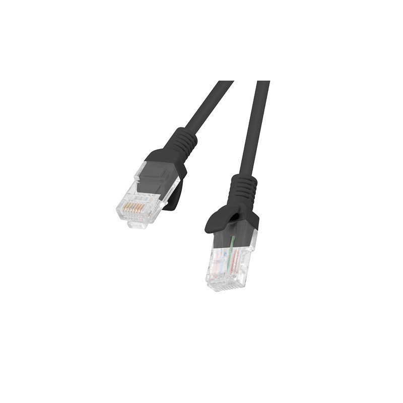 Cable red lanberg latiguillo cat.6 utp 0.25m negro fluke passed